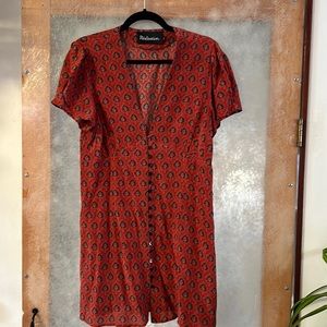 Realisation Par button up Paisley Dress XL